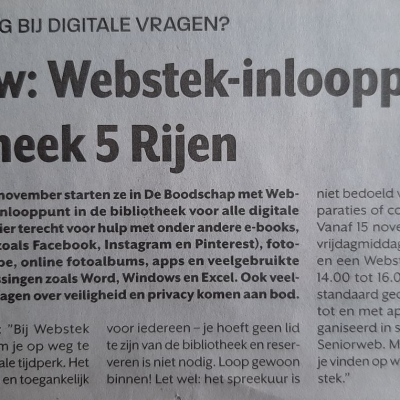 Webstek, voor vragen op digitaal gebied